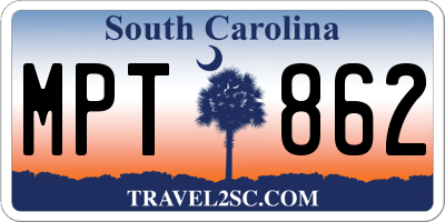 SC license plate MPT862