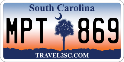 SC license plate MPT869