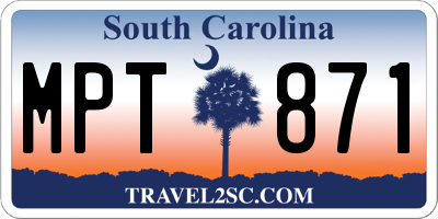 SC license plate MPT871