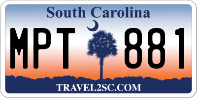 SC license plate MPT881