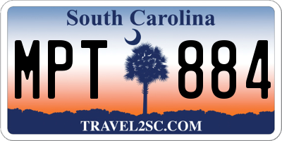 SC license plate MPT884