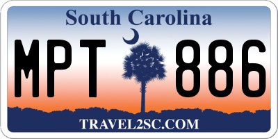 SC license plate MPT886