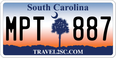 SC license plate MPT887
