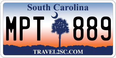 SC license plate MPT889