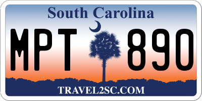 SC license plate MPT890
