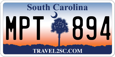 SC license plate MPT894