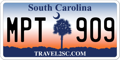 SC license plate MPT909