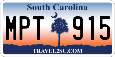 SC license plate MPT915