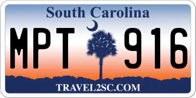 SC license plate MPT916