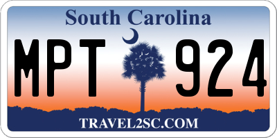 SC license plate MPT924