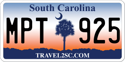 SC license plate MPT925