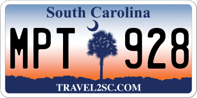 SC license plate MPT928