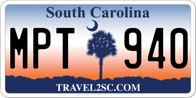 SC license plate MPT940