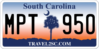 SC license plate MPT950