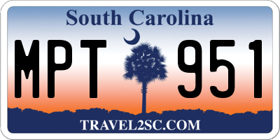 SC license plate MPT951