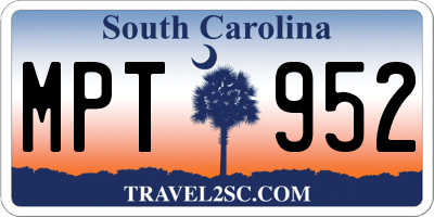 SC license plate MPT952