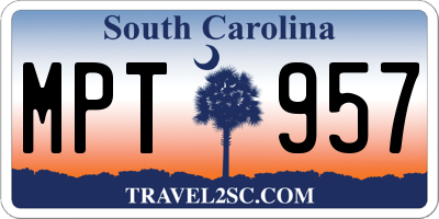 SC license plate MPT957