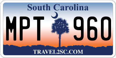 SC license plate MPT960