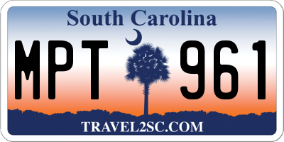 SC license plate MPT961