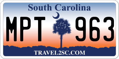 SC license plate MPT963