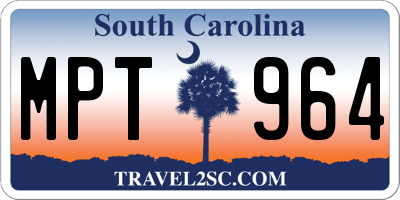 SC license plate MPT964