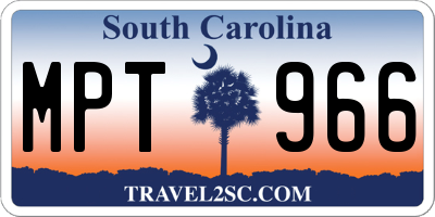 SC license plate MPT966