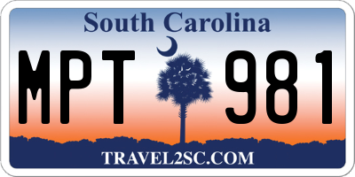 SC license plate MPT981