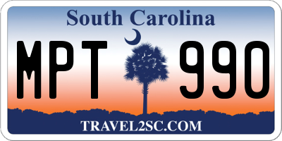 SC license plate MPT990