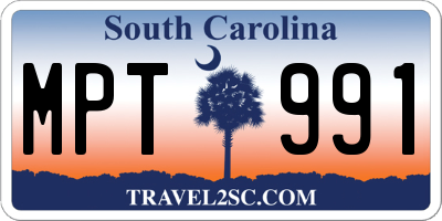SC license plate MPT991