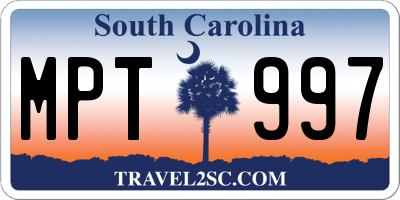 SC license plate MPT997