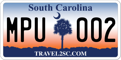 SC license plate MPU002