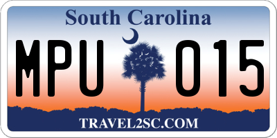 SC license plate MPU015