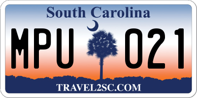SC license plate MPU021