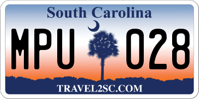 SC license plate MPU028