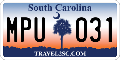 SC license plate MPU031