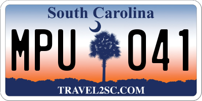 SC license plate MPU041