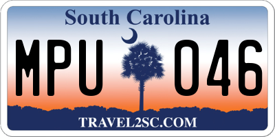 SC license plate MPU046