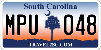 SC license plate MPU048