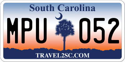 SC license plate MPU052