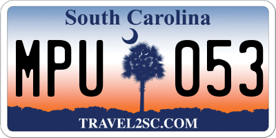 SC license plate MPU053