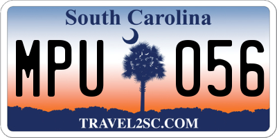 SC license plate MPU056