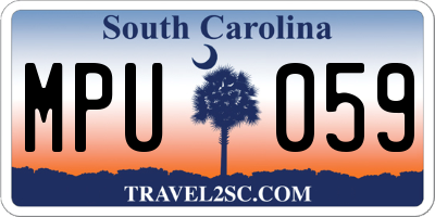 SC license plate MPU059