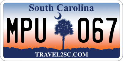 SC license plate MPU067
