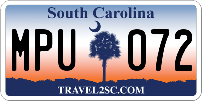 SC license plate MPU072