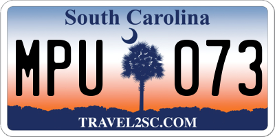 SC license plate MPU073