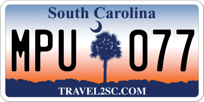 SC license plate MPU077