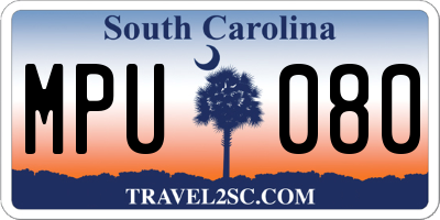 SC license plate MPU080