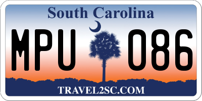SC license plate MPU086
