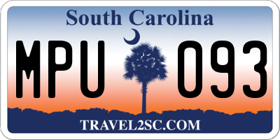 SC license plate MPU093