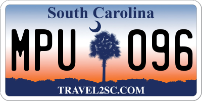 SC license plate MPU096
